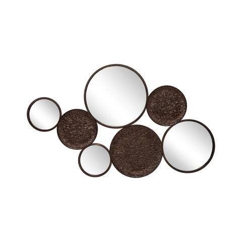40.5" Bronze and Clear Mirrored Round Wall Decor