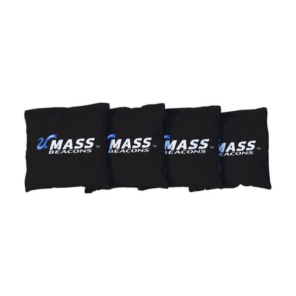 slide 2 of 3, Massachusetts Boston UMASS Beacons Black Cornhole Bags All-Weather Resin Filled