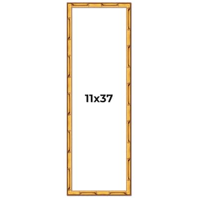 11x37 Frame Gold Bamboo Picture Frame Modern Photo Frame Includes UV Acrylic Shatter Guard Front Acid Free Foam Backing Board
