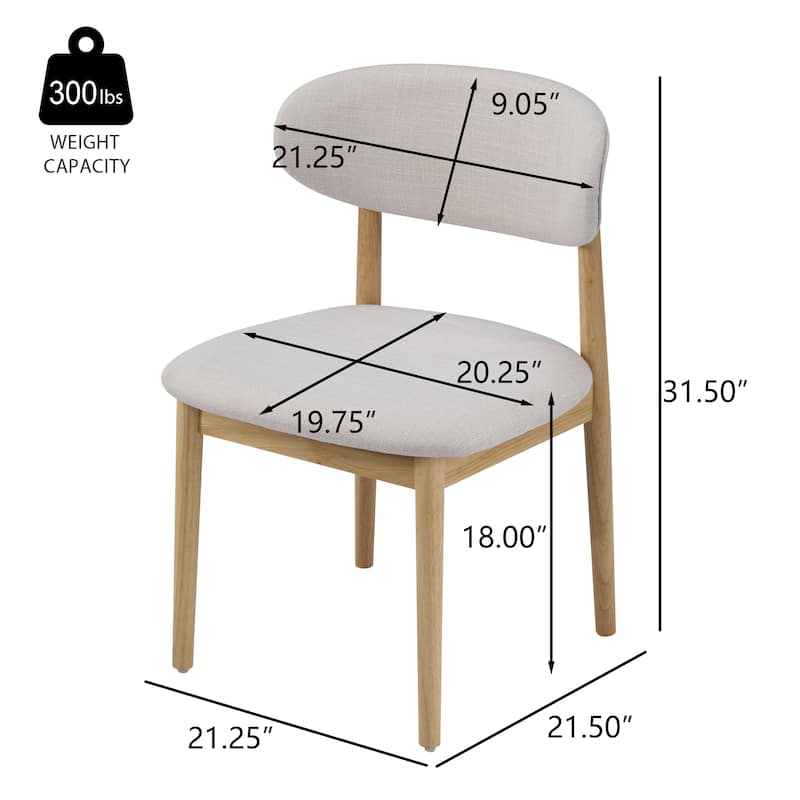 Christopher Knight Home - Caelum Upholstered Rubberwood Dining Chair with Solid Wood Legs