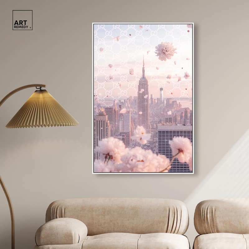 Raining Petals in NYC Canvas by Art Remedy
