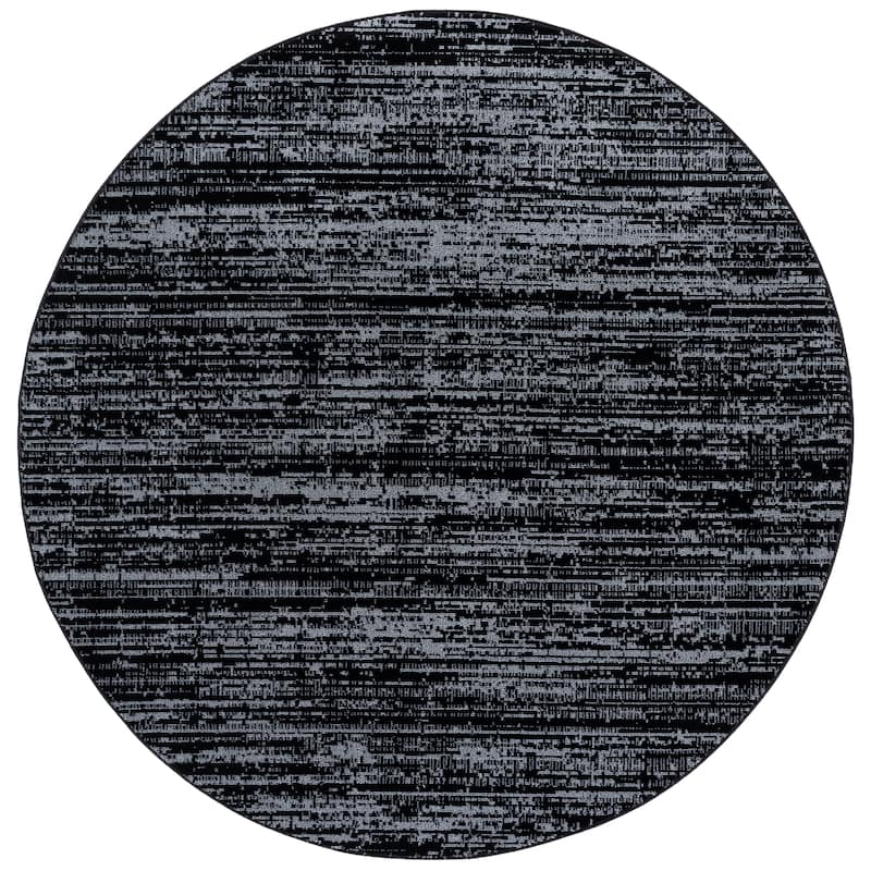 SAFAVIEH Mila Kerly Modern & Contemporary Rug - 6'7" Round - Black/Ivory