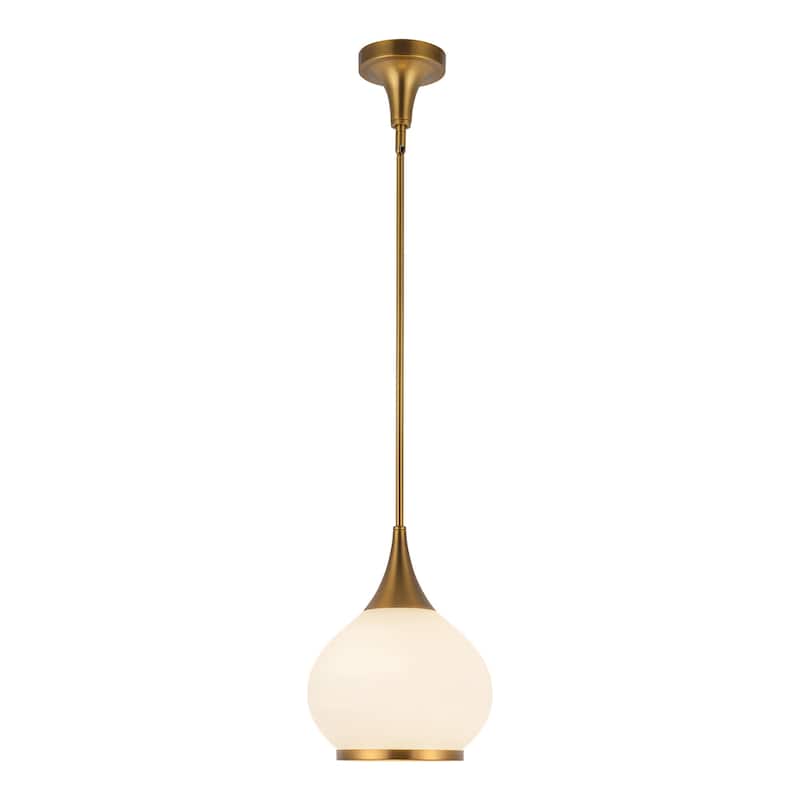 Alora Lighting PD524110OP Hazel 10" Wide Pendant with Opal Glass Shade - Aged Gold