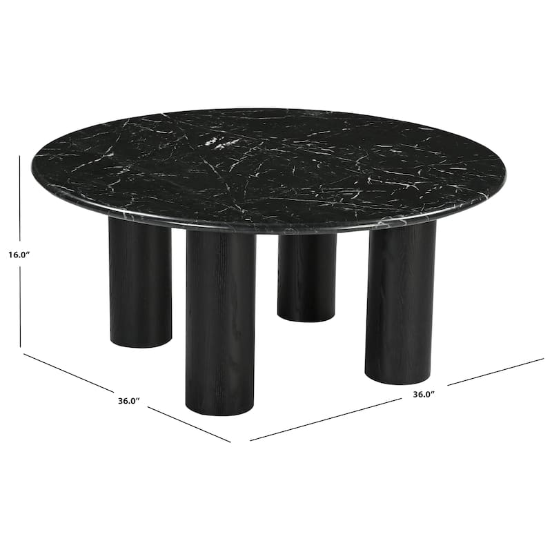 SAFAVIEH Couture Tylee Solid Wood/Marble Coffee Table - 36Wx36Dx16H