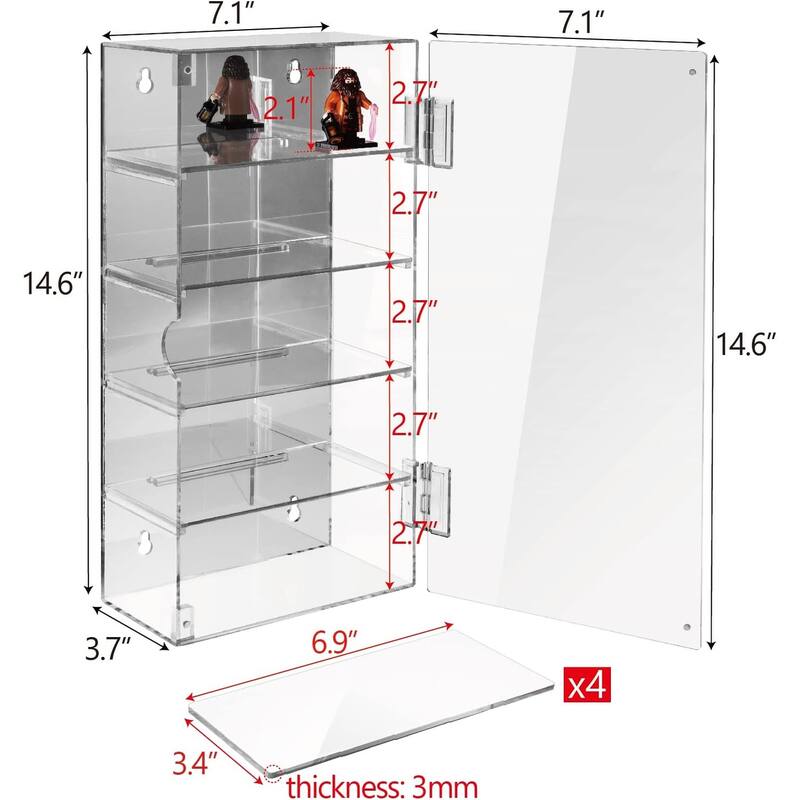 Wall Mounted Collection Display Case Display - S