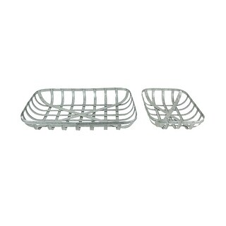 tobacco basket metal wall art Galvanized Trays/ Hangings (Set Of 2) The Metal Tobacco Basket Wall Hanging Mirror is an ideal addition to enhance the rustic Galvanized Metal Tobacco Basket Trays/
