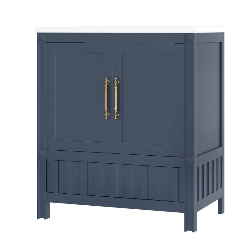 Roomfitters 30 Inch Bathroom Vanity with Sink, Solid Wood Cabinet with Door Storage and Drawer