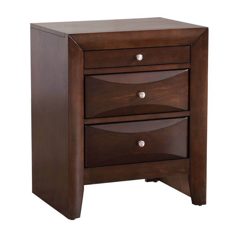 Modern 23-in Metal Knob 3-Drawer Wood Nightstand