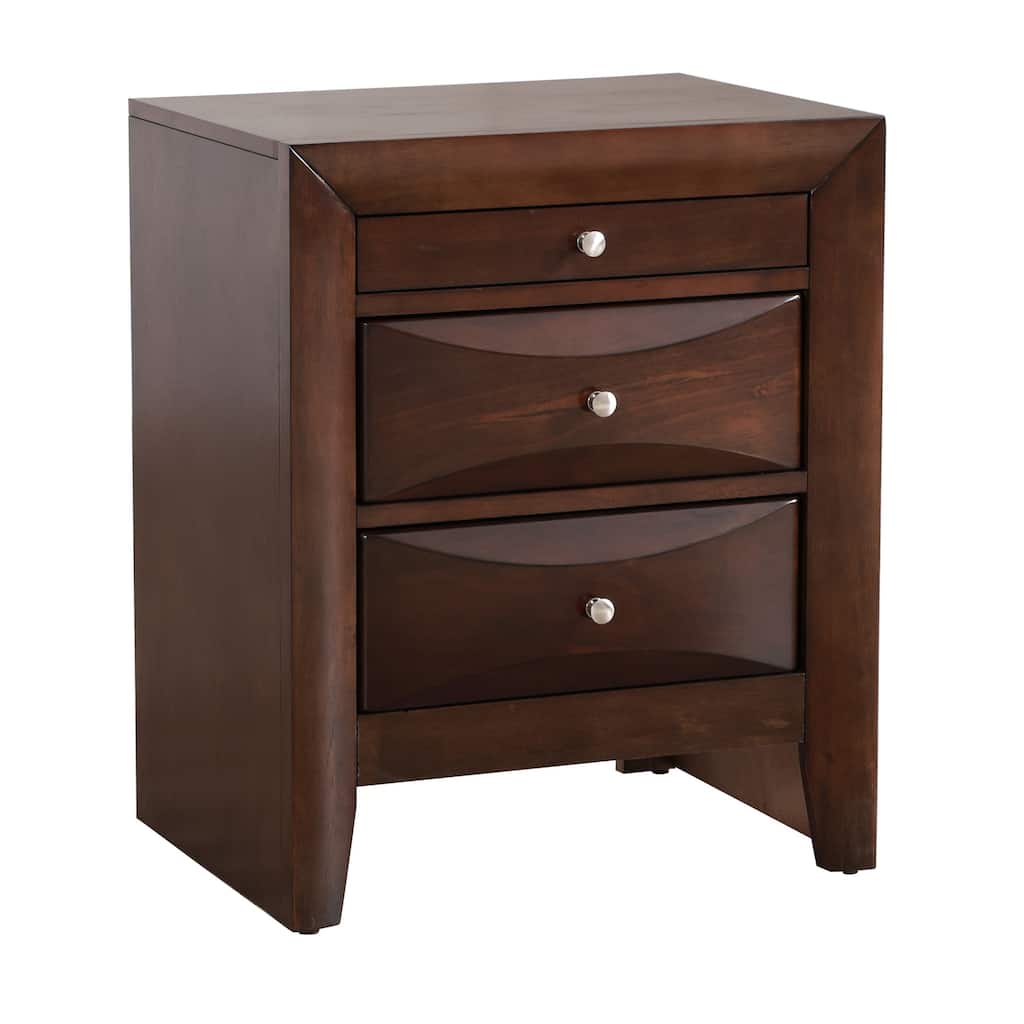 Modern Bedside Table with Drawer and Corner-blocked Bottoms Bedroom Cabinet Storage Nightstand