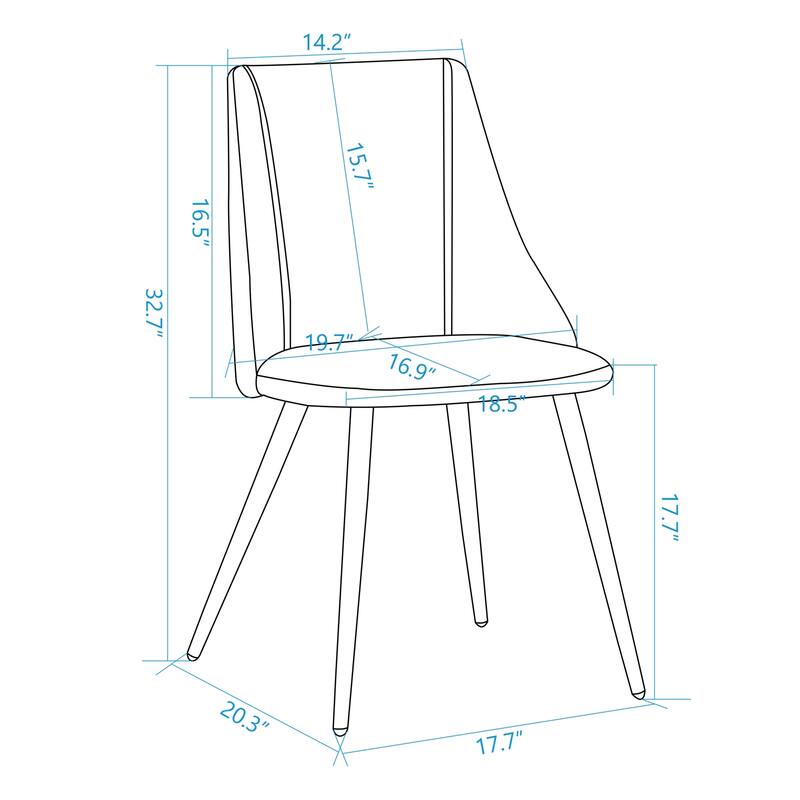 Velvet Upholstered Dining Chair Side Chair for Waiting Reception Room