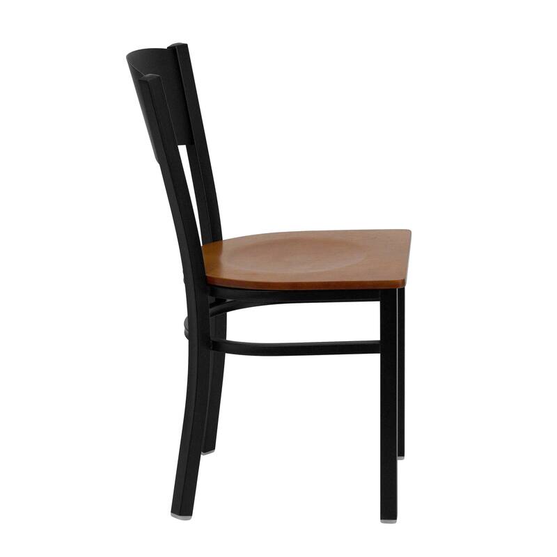 Black Circle Back Metal Restaurant Chair - 17.25"W x 20.25"D x 32.5"H