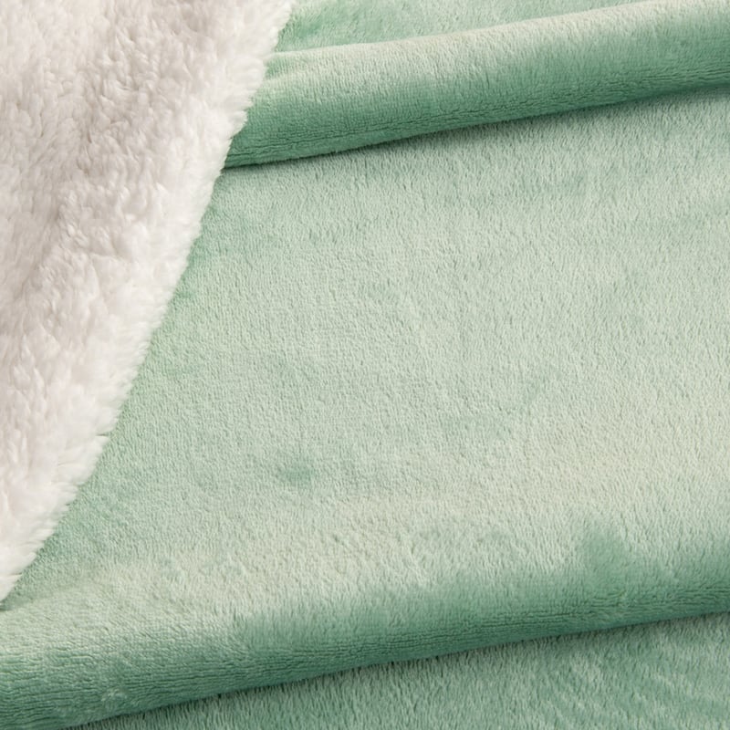 Linery & Co. Velvet Plush Reversible Sherpa Throw Blanket