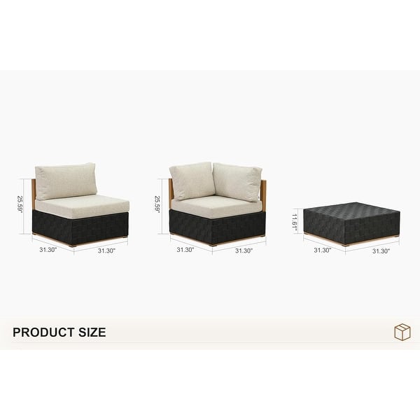 dimension image slide 4 of 7, PURPLE LEAF GLFSF Black sofa with white seat Outdoor Couch for Yard Porch Deck Patio Conversation Sets