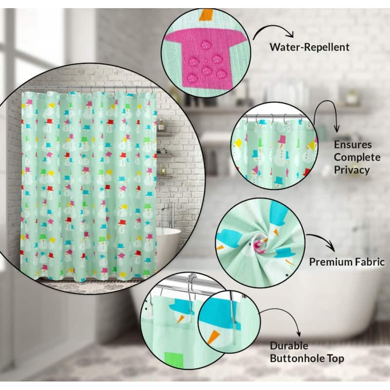 Royale Linens Pack of 1 Double Brushed Microfber 1800 Thread Printed Shower Curtain for Bathroom 72 Inches X72 Inches