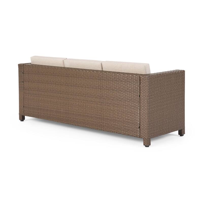 Puerta Outdoor (PE) Wicker 3 Seater Sofa by Christopher Knight Home