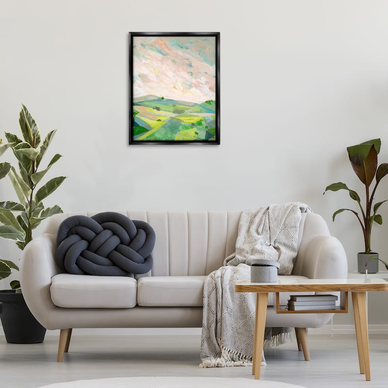Stupell Vibrant Green Hills Landscape Framed Floater Canvas Wall Art Design By Ashley Davis