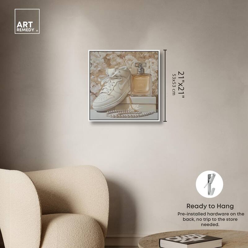 White Sneakers and Pearls Canvas by Art Remedy