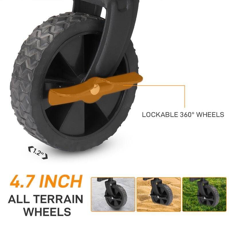 220lbs Capacity Collapsible Steel Frame Outdoor Utility Wagon Cart