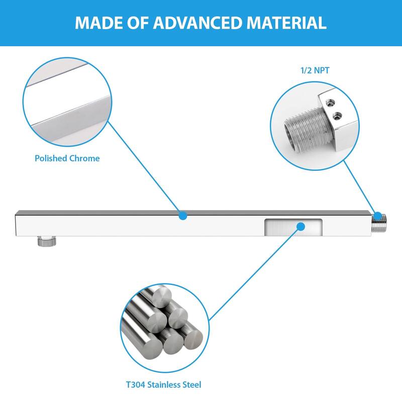 Shower Arm 16 Inch Shower Arm Wall Mounted Solid Extension Arm