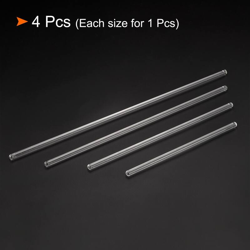 3.3 Borosilicate Glass Stick 5.91" 7.87" 9.84" 11.81" Length Stir Rod - Clear