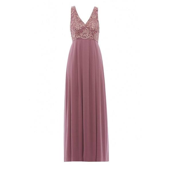 Shop Ax Paris Women S Lace Top Maxi Mauve Dress Pink Size 12