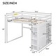 preview thumbnail 5 of 14, Multifunctional Design Wood Full Size Loft Bed with Built-in Wardrobe and Storage Shelves, Led light, White