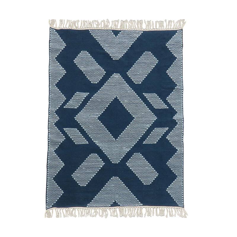 4x6 Hand Woven Outdoor Rug, Indigo Blue by National Tree Company - 6 ft