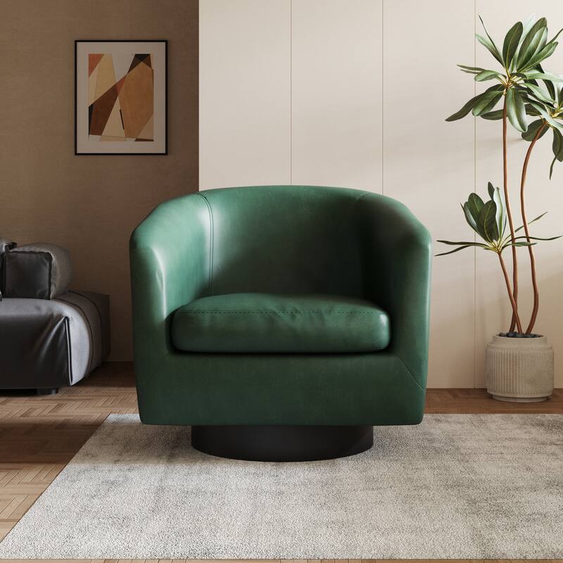 Round Barrel Armchair 360-Degree Swivel Accent Chairs