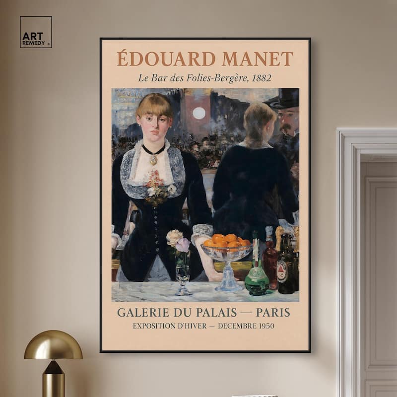 Manet's Famous Bar Canvas by Art Remedy