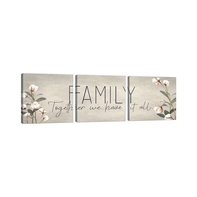 iCanvas "Family Together Cotton" by Kimberly Allen 3-Piece Canvas Wall Art Set