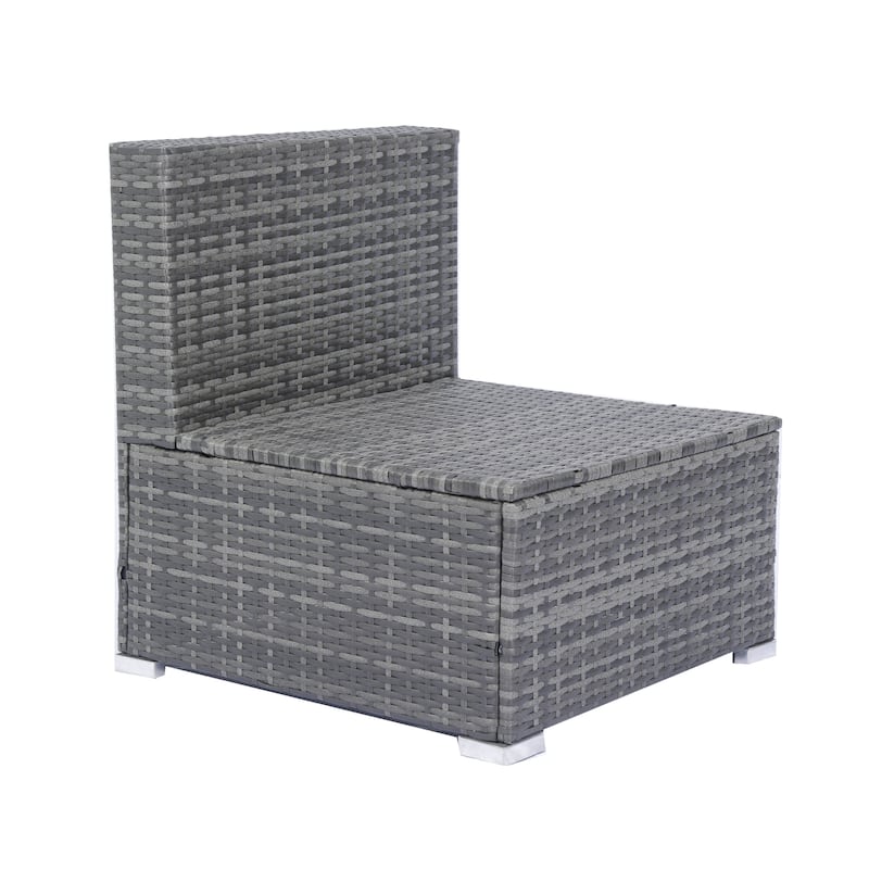 8 Piece Patio Sectional Sofa Set with One Storage Box Under Seat