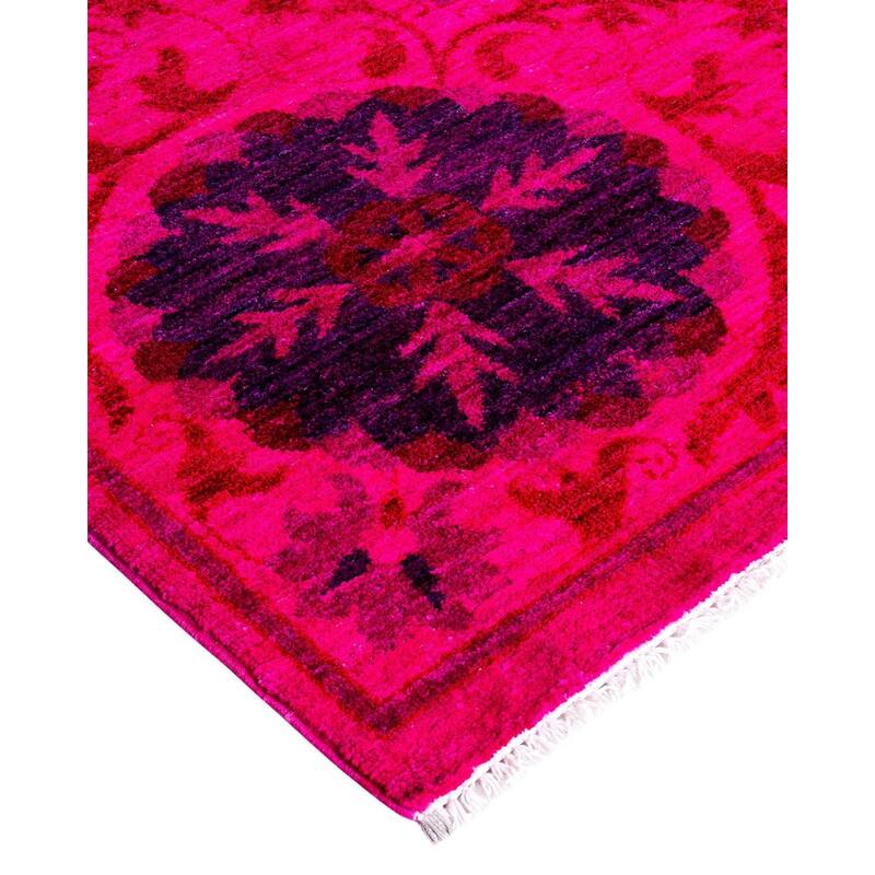 Overdyed, One-of-a-Kind Hand-Knotted Area Rug - Pink - 9' 2" x 12' 7"
