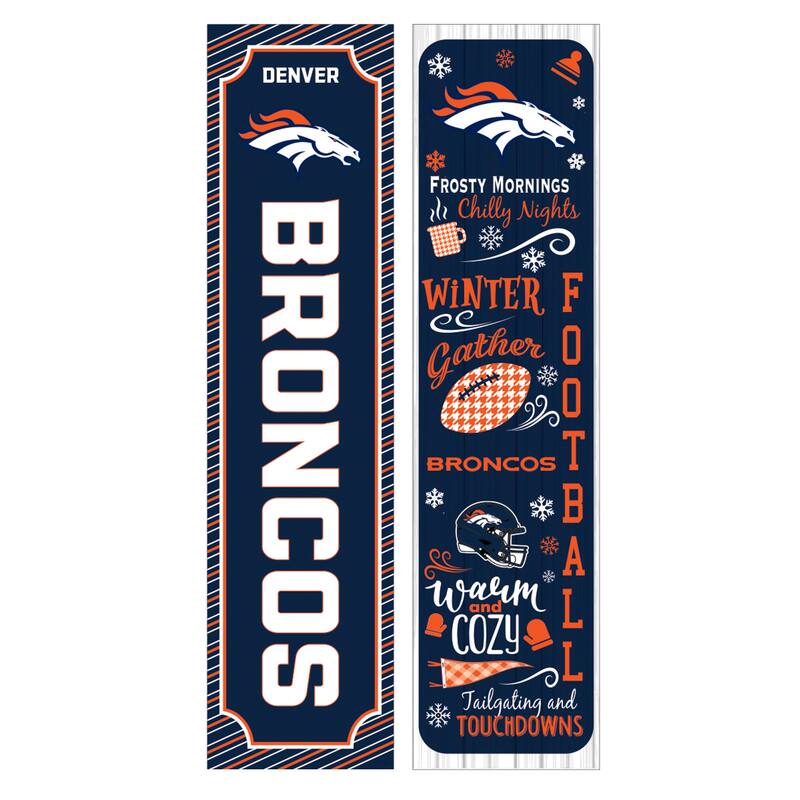 47" Double Sided Seasonal Porch Leaner, Denver Broncos - 47" x 11.25"