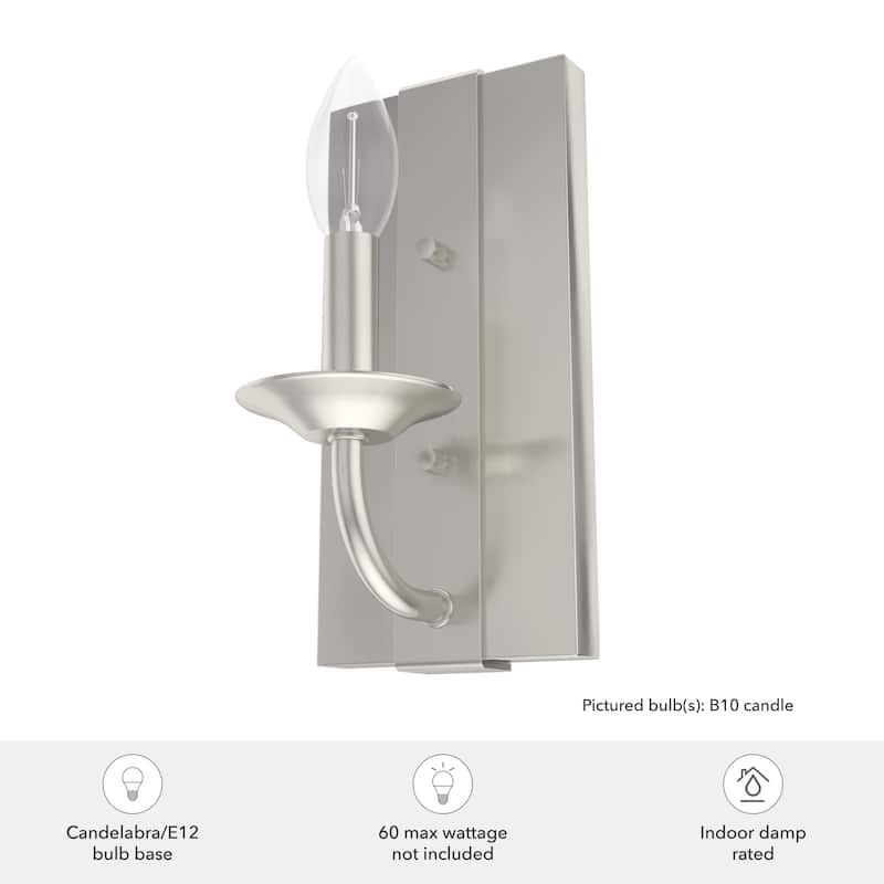 Hunter Perch Point 1 Light Wall Sconce - Hallway, Bath, Bedroom - Candle, Rustic, Industrial - Damp Rated!