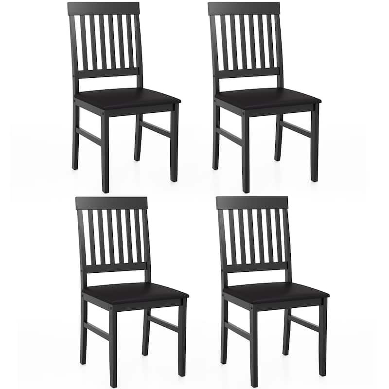 Rubber Wood Dining Chairs Set of 4 - Black