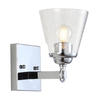 JONATHAN Y August Hurricane Metal/Glass Vanity, Chrome