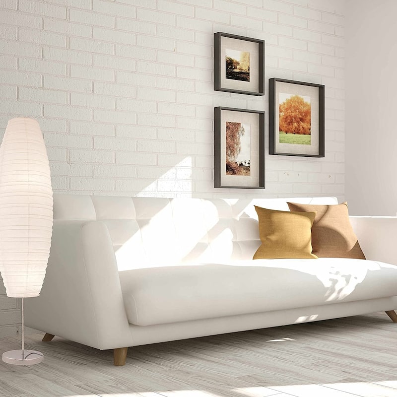 DIPLOMA Chrome Paper Floor Lamp with White Paper Shade (White)