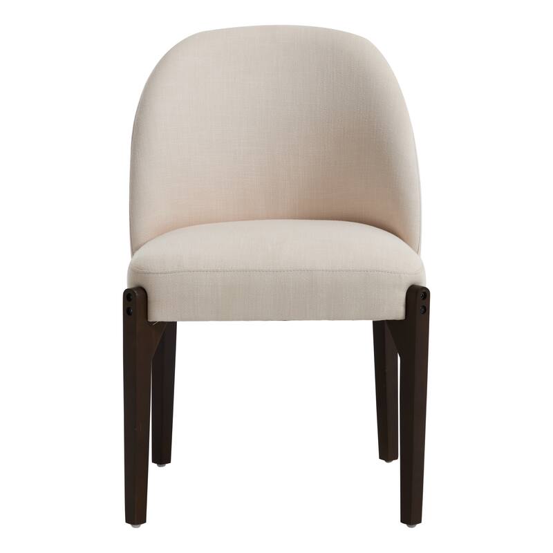 Wooden Dining Chairs Modern Fabric Upholstered Kitchen Chairs Farmhouse - Set of 2