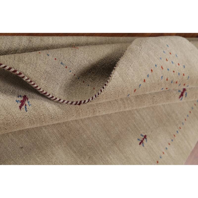 Tribal Gabbeh Oriental Area Rug Hand-Knotted Modern Wool Carpet - 4'7"x 6'5"