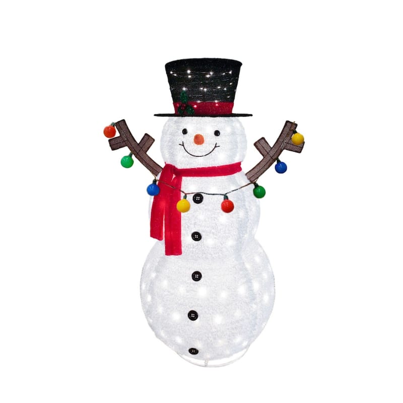 5FT 3-Piece Deer Family Set, 360 LED Lights, Stakes, Zip Ties - White - Multi