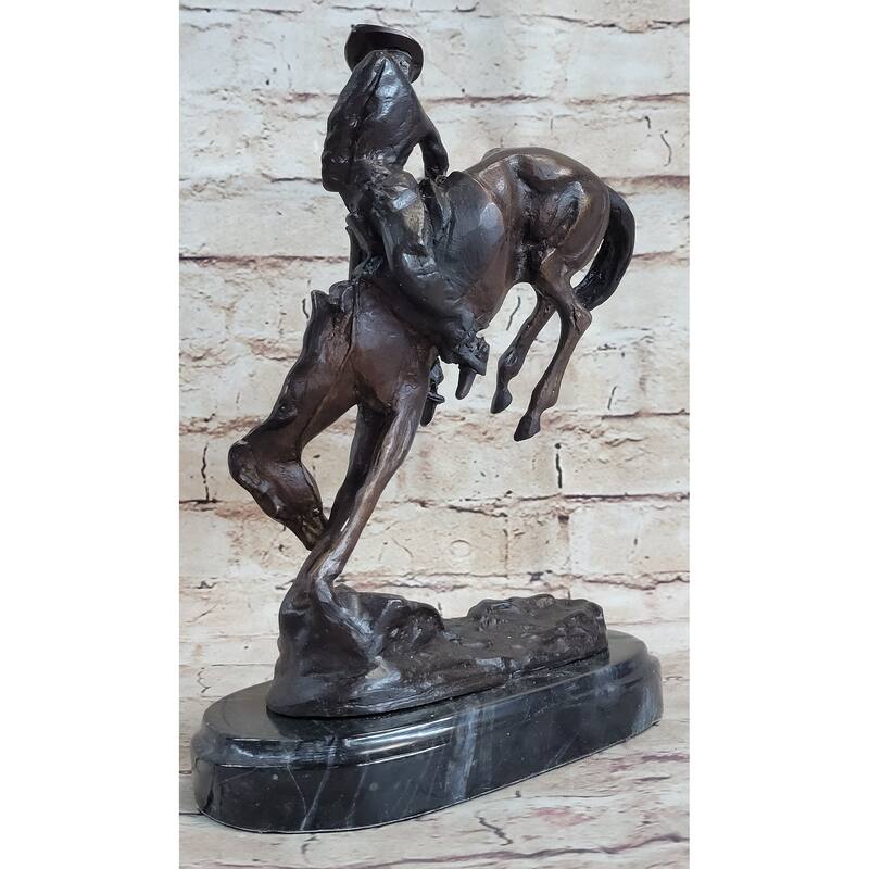 Outlaw By Frederic Remington Western Bronze Statue Sculpture Cowboy Horse 10 Inches X 9 Inches