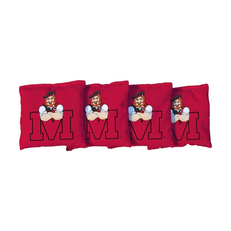 Monmouth College Fighting Scots Red Cornhole Bags - Corn Filled