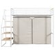 preview thumbnail 28 of 34, 2 Color 70"High Metal Full/Twin Size Loft Bed with Large Wardrobe and Storage Staircase