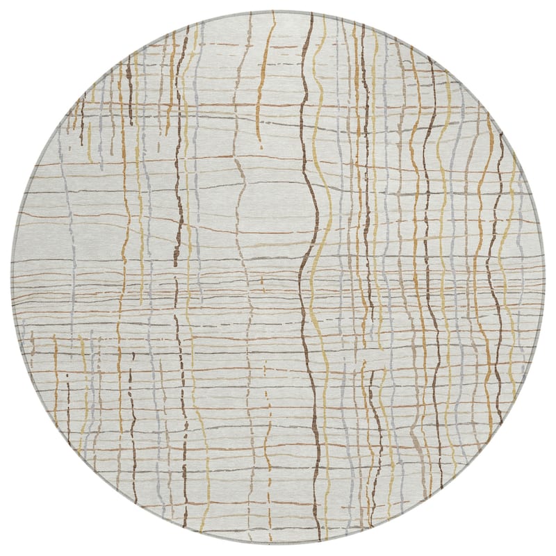 Machine Washable Indoor/ Outdoor Modern Century Chantille Rug