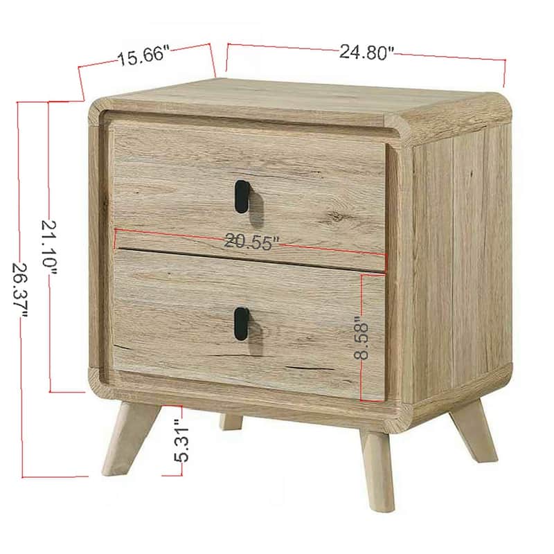 Charming Mid-century Nightstand with Ample Drawer Space and Stylish Finish