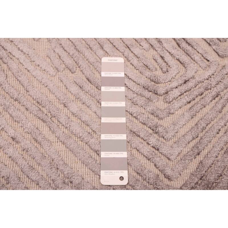 ECARPETGALLERY Hand Loomed Elysian Grey Viscose, Wool Rug - 6'8 x 9'11