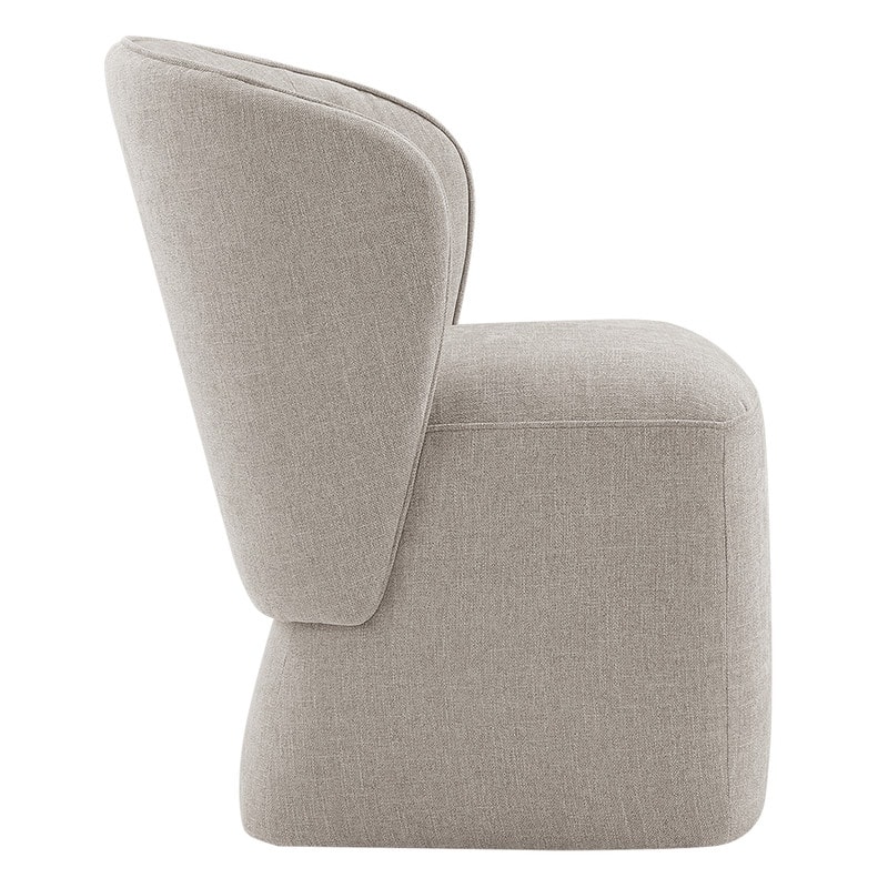 Kyle Morden Fabric Dining Room Chair with Casters Wrap-round Back