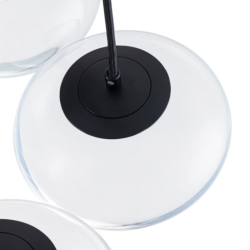 Minimalist 7-Light Glass Globe Bubble Cluster Pendant Chandelier