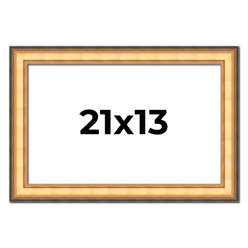 21x13 Frame Gold Plein Aire Solid Wood Picture Frame Width 2 Inches |