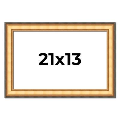 21x13 Frame Gold Plein Aire Solid Wood Picture Frame Width 2 Inches |